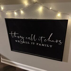 Elegant Black and White Family Quote Wall Art